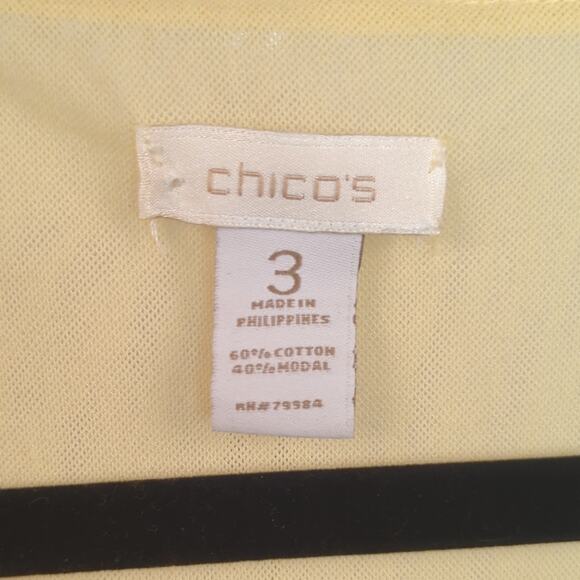 Chico’s Yellow Scoop Neck Tank Top Womens Size 16 Ruffle Layered Sleeveless - Picture 3 of 10